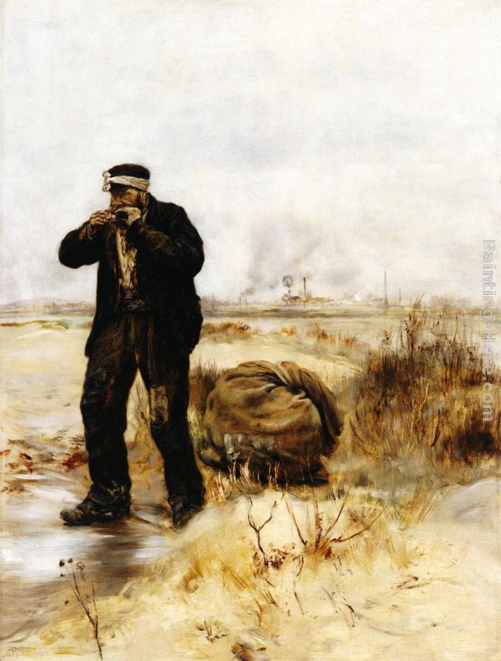 A Ragman Lighting His Pipe painting - Jean Francois Raffaelli A Ragman Lighting His Pipe art painting